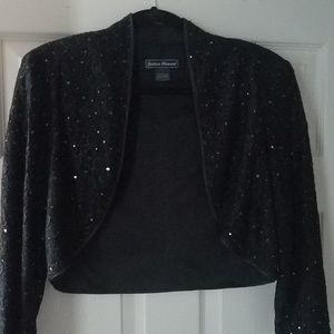 Jacket women blk sequins bolero size L